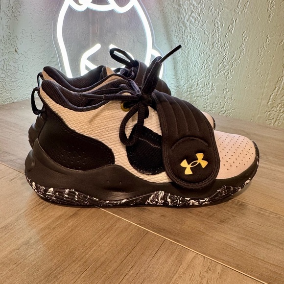 Under Armour Kids Black and White Sneakers - Picture 2 of 5
